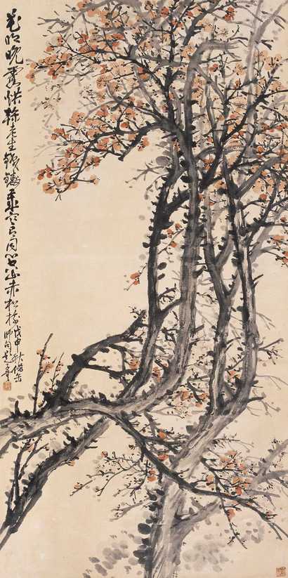 赵云壑 1928年作 梅花 立轴